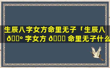 生辰八字女方命里无子「生辰八 🌺 字女方 🐈 命里无子什么意思」